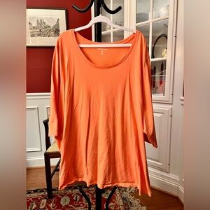 Woman Within Orange Tunic Top